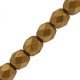 Czech Fire polished faceted glass beads 4mm Brass gold